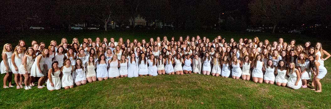 sorority initiation photography example - sorority members posing as a group