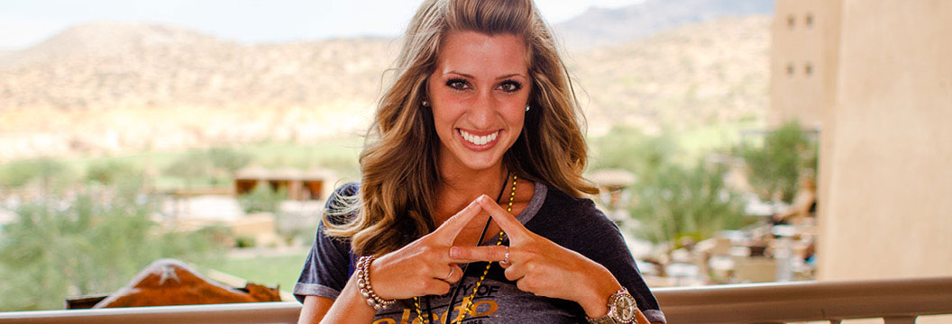 greek event photography example - sorority member posing